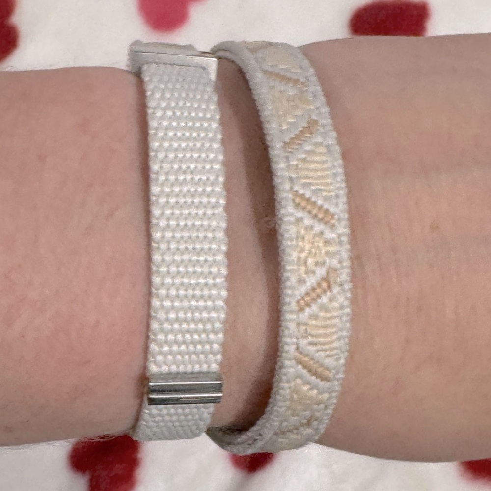 KEEP Collective Double wrap adjustable bracelet Cream with tan designs! Spacers!